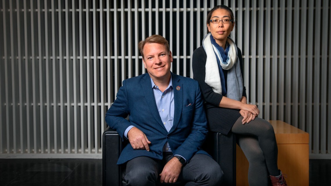 Chris Schaffer, left, and Nozomi Nishimura, associate professors in the Meinig School of Biomedical Engineering, are behind promising new research into Alzheimer’s