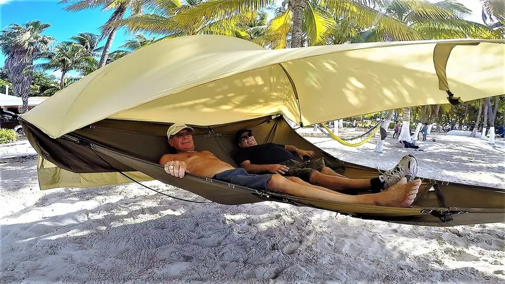 No rain here, but the fly seems to be providing some nice shade under the hot beach sun