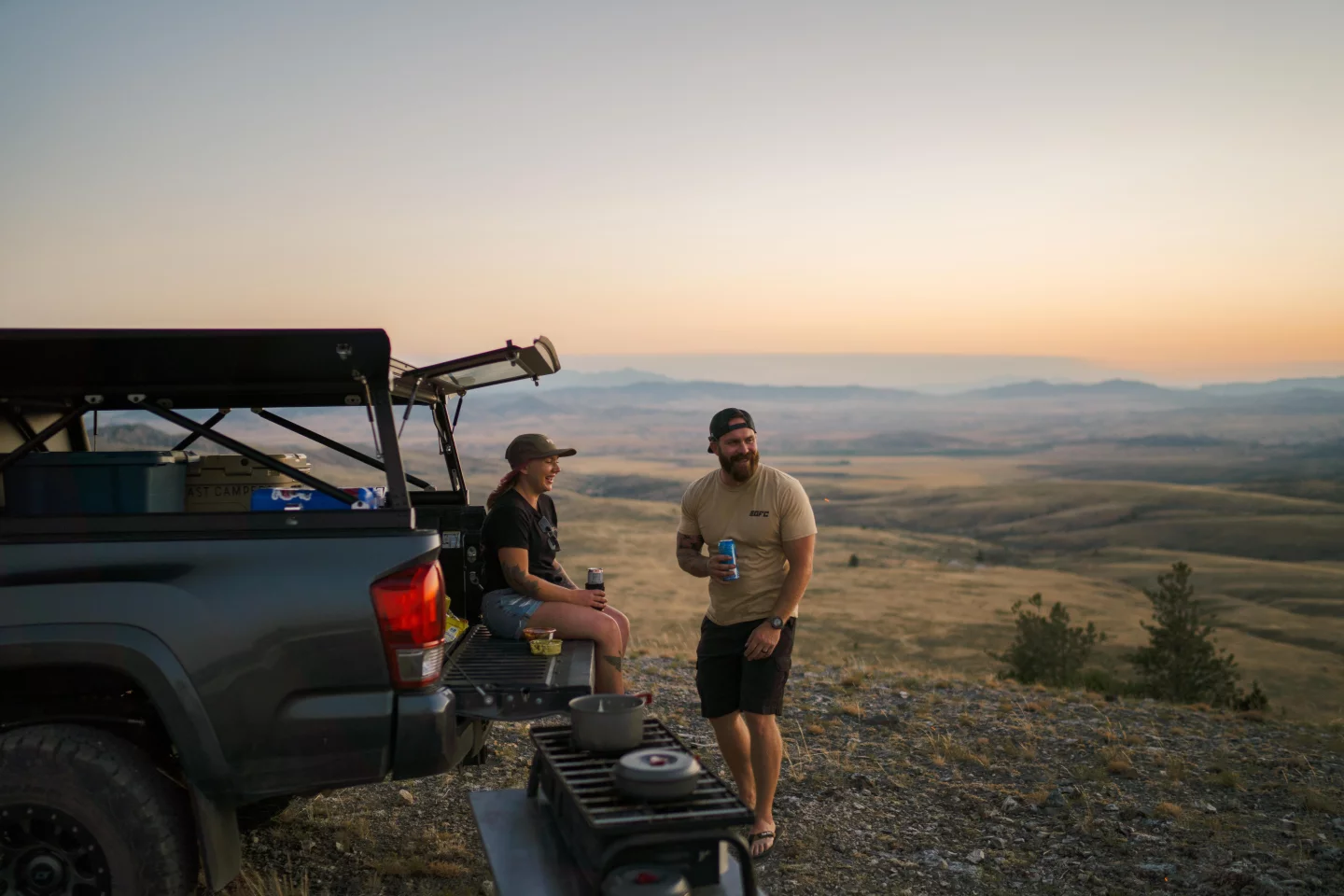 The Platform Topper doubles as a light tailgating or camp shelter