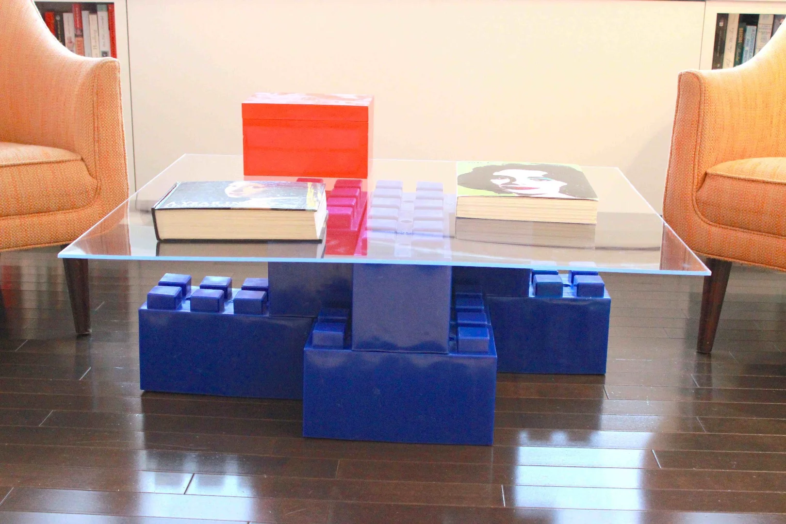 A coffee table made using EverBlock