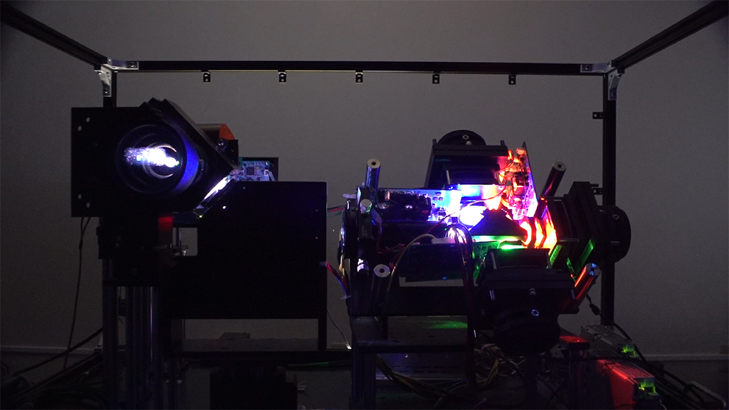 The complex projector and motion-tracking system