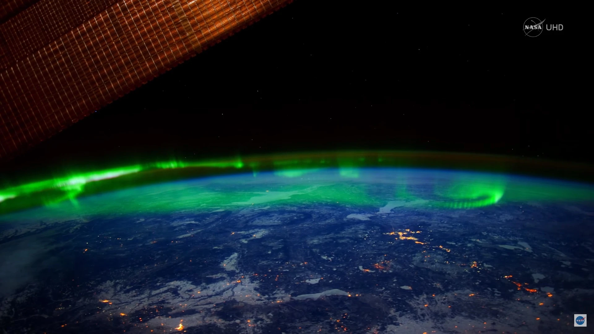 View of Earth's aurora as seen from the ISS's Cupola module