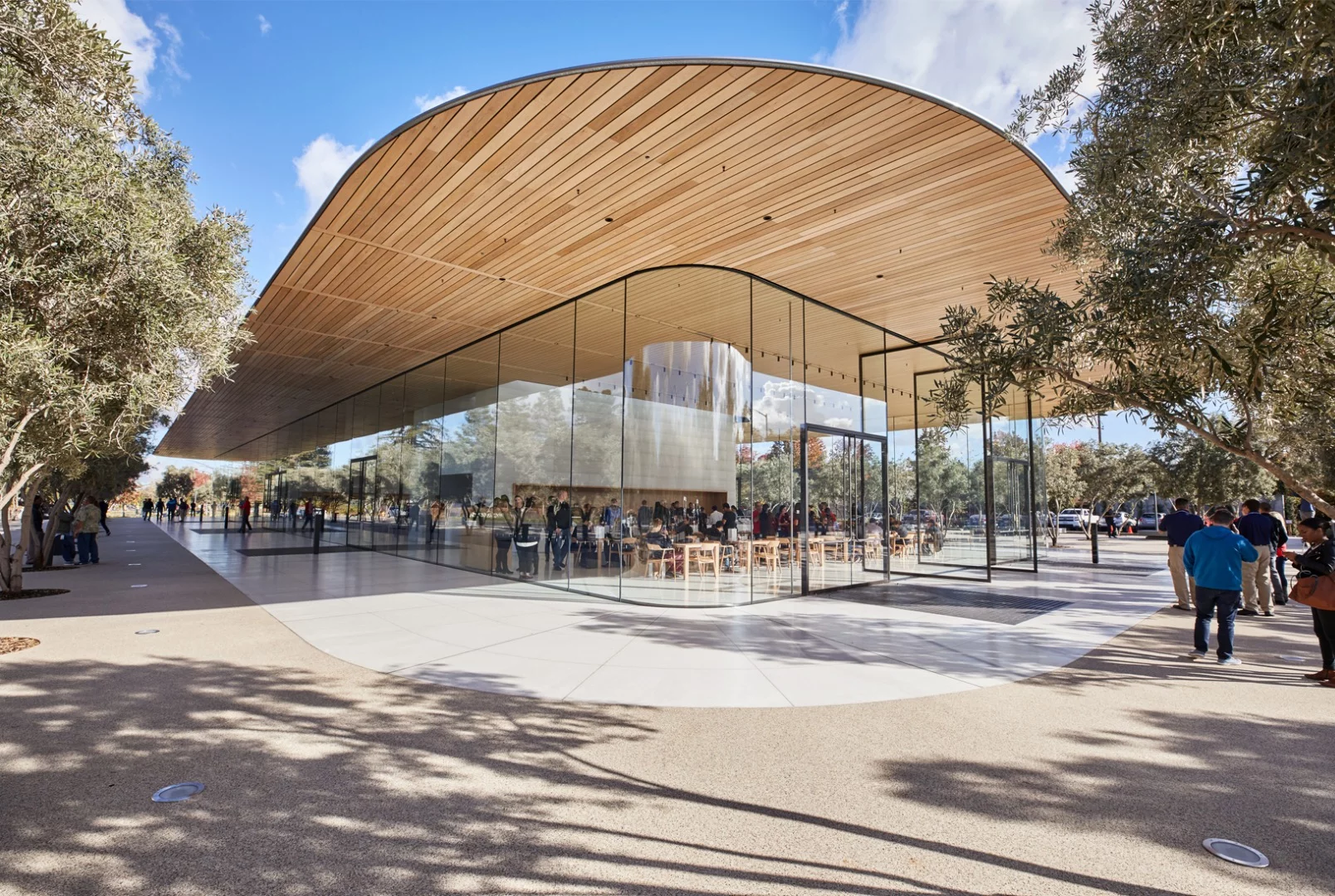 The Apple Park Visitor Center was designed by Foster + Partners