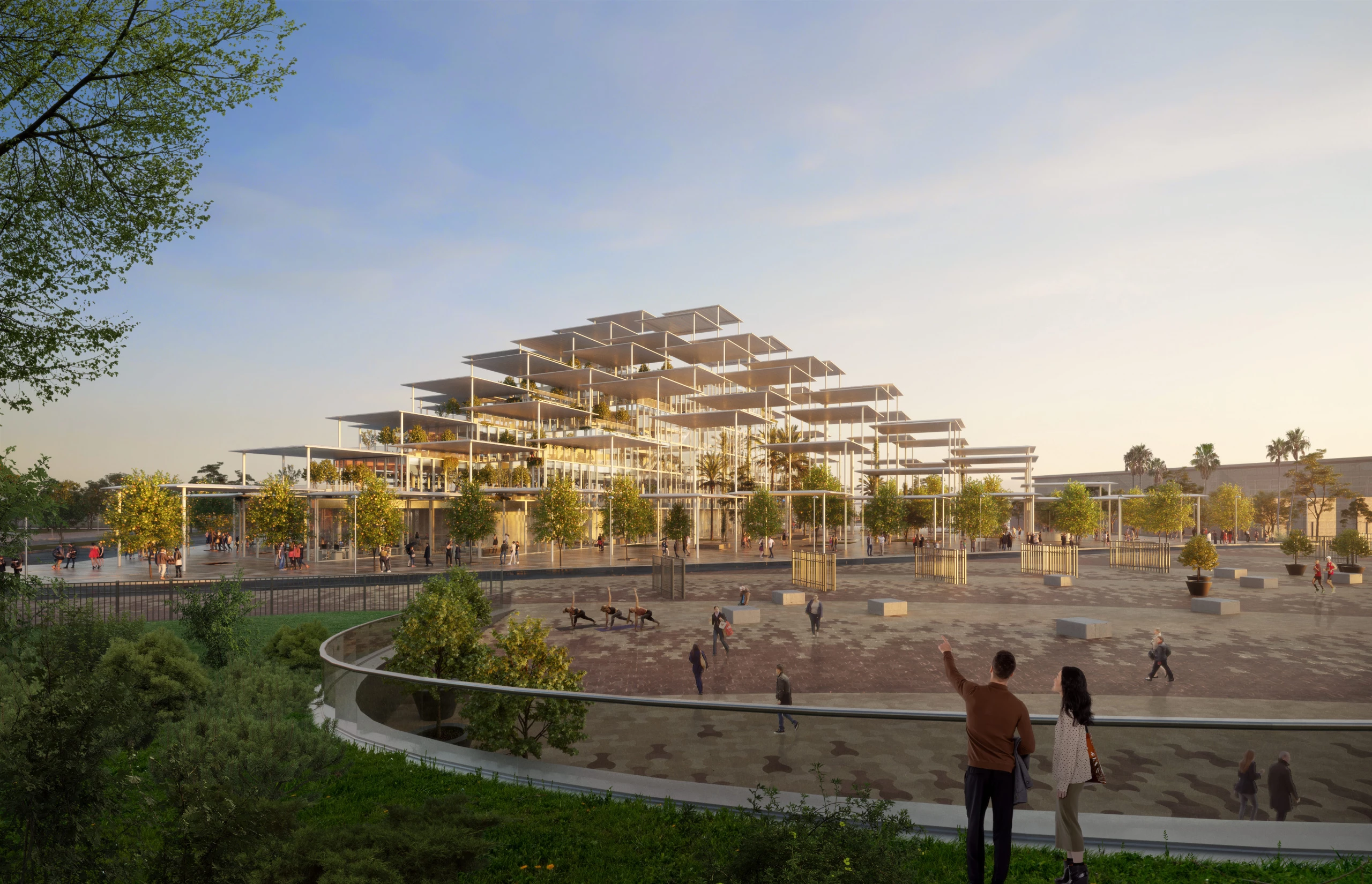 The Joint Research Centre will feature a series of shading canopies that will host lightweight photovoltaic panels