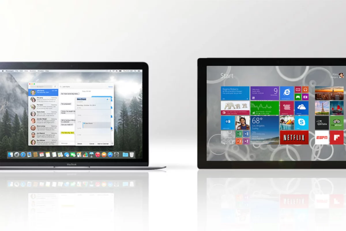 Gizmag compares the features and specs of Apple's new 12-in MacBook (left) vs. the Microsoft Surface Pro 3