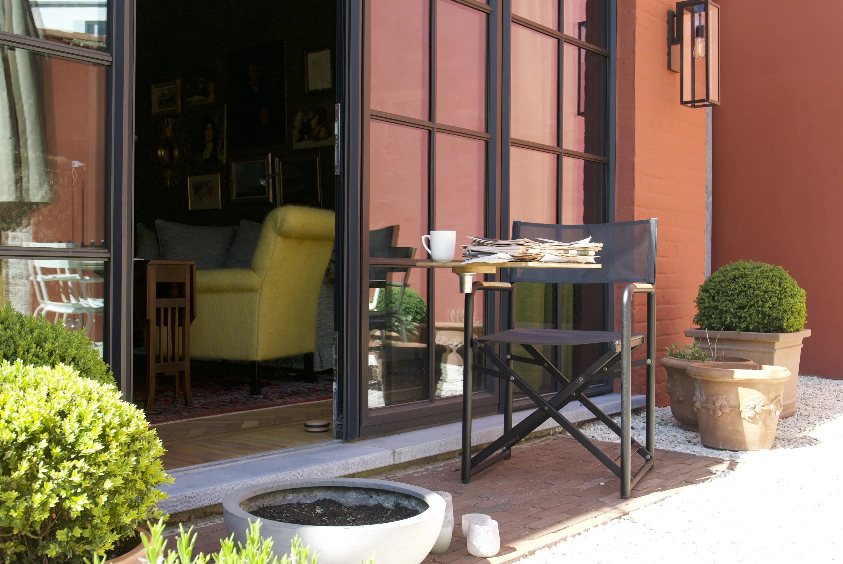 Enjoy breakfast, dinner or morning coffee and newspaper