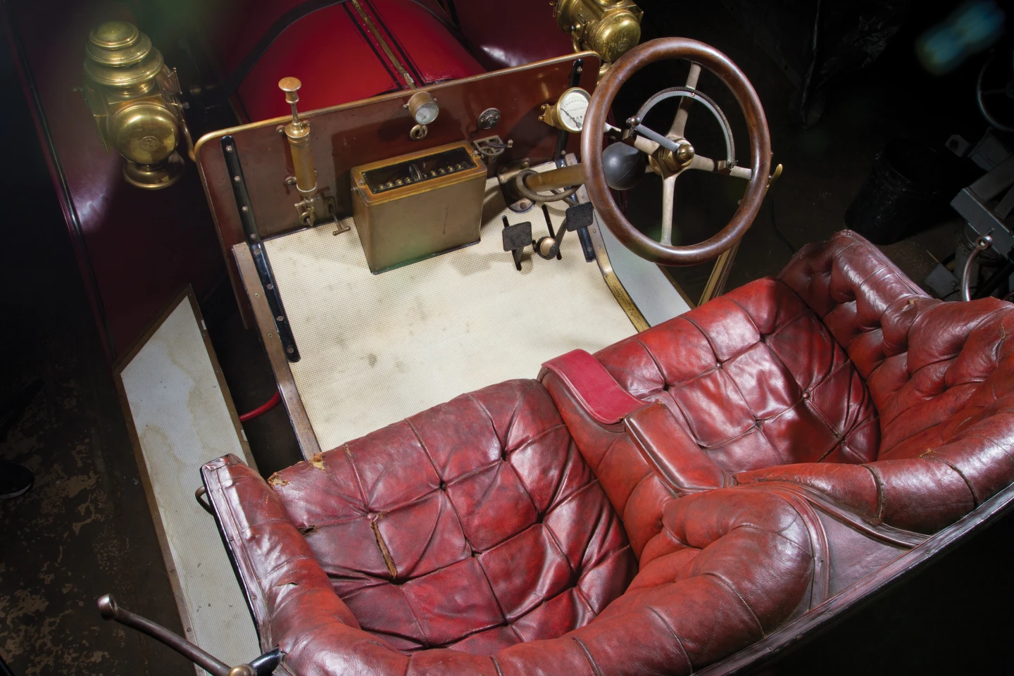 This 60 HP is reported to be totally original; paint, brasswork, aged tufted leather upholstery, and mechanicals, all authentic (Photo: Teddy Pieper ©2013 Courtesy of RM Auctions)