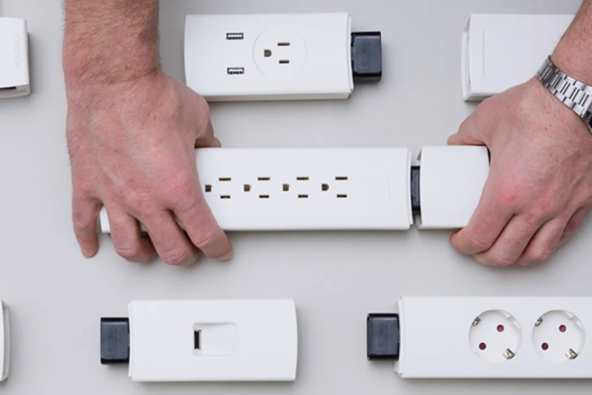 The Youmo will come with US or EU base cords in a variety of colors and lengths, as well as a variety of different modules for different uses