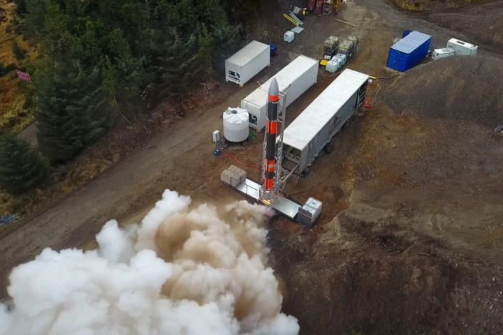 The Skylark L making a static launch test