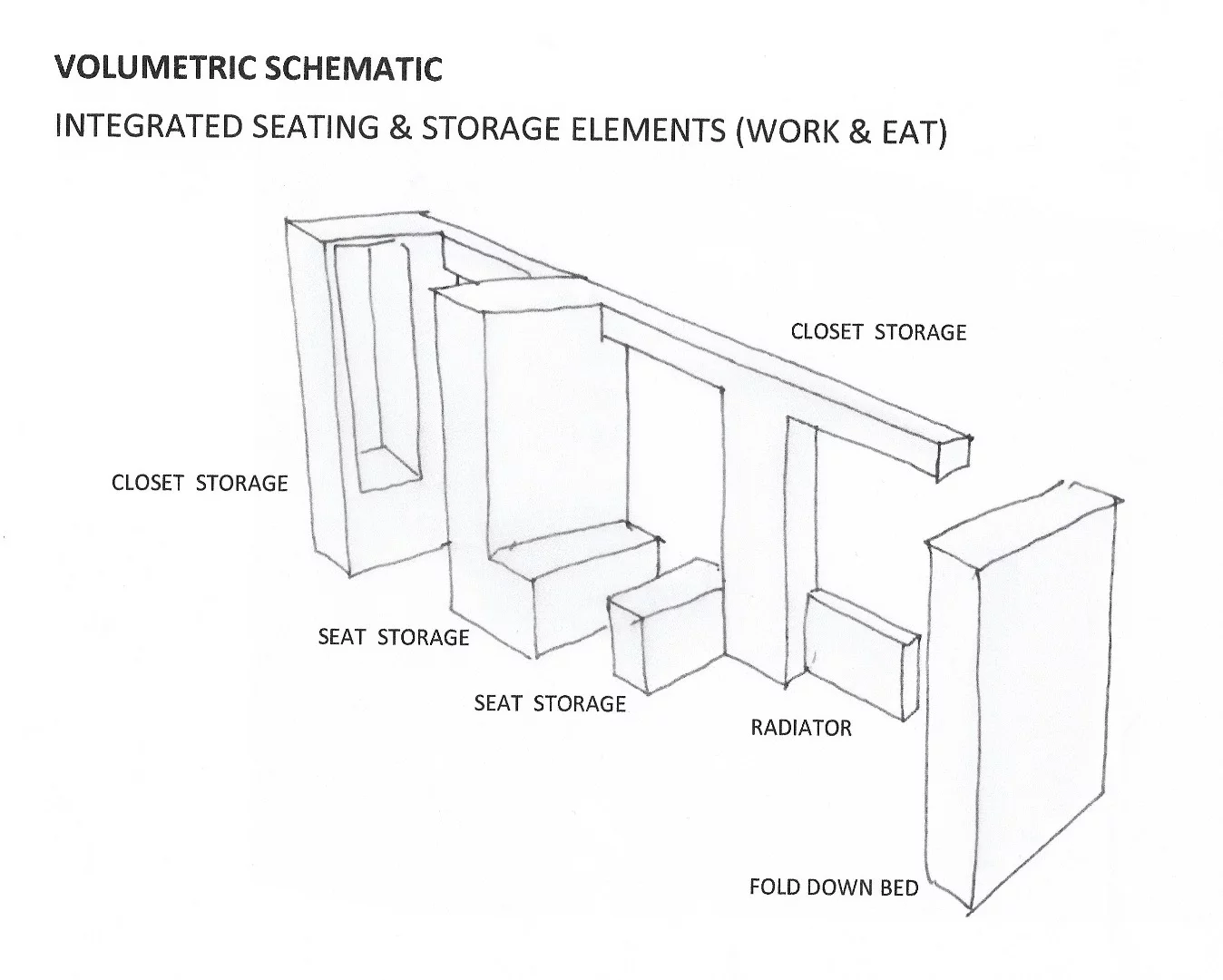 Architectural drawing of the 13 sq Meter House