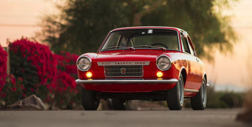 When Abarth began building limited-production competition cars based on existing models, it produced some outrageous engines and this car is a perfect example. Starting with Fiat's pedestrian 840 Coupe, it produced this Fiat-Abarth 1000 OTR (for Omologato Turismo Radiale), an homologation special for FIA Group 3 competition. The 1000 OTR produces 100 horsepower from its 982cc OHV 4-cylinder "Radiale" engine, with performance "so much better than its contemporary production car racing competitors that some racing organizations, notably the SCCA, banned it from competition." Only around 35 were produced, and this car is believed to be one of just three surviving examples in the United States. This car is claimed to be "the single best example of the 1000 OTR on the planet."