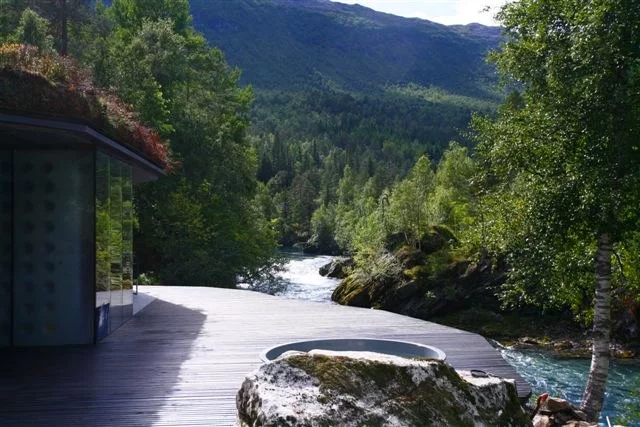The hotel also features a day spa that has been built in a similar style to the cabins