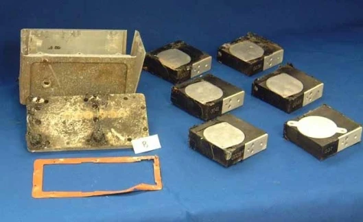 Moss were grown inside the canisters in these small, square Petri dish fixation units, which allowed for chemical fixation in microgravity. (Image courtesy of David Reed)