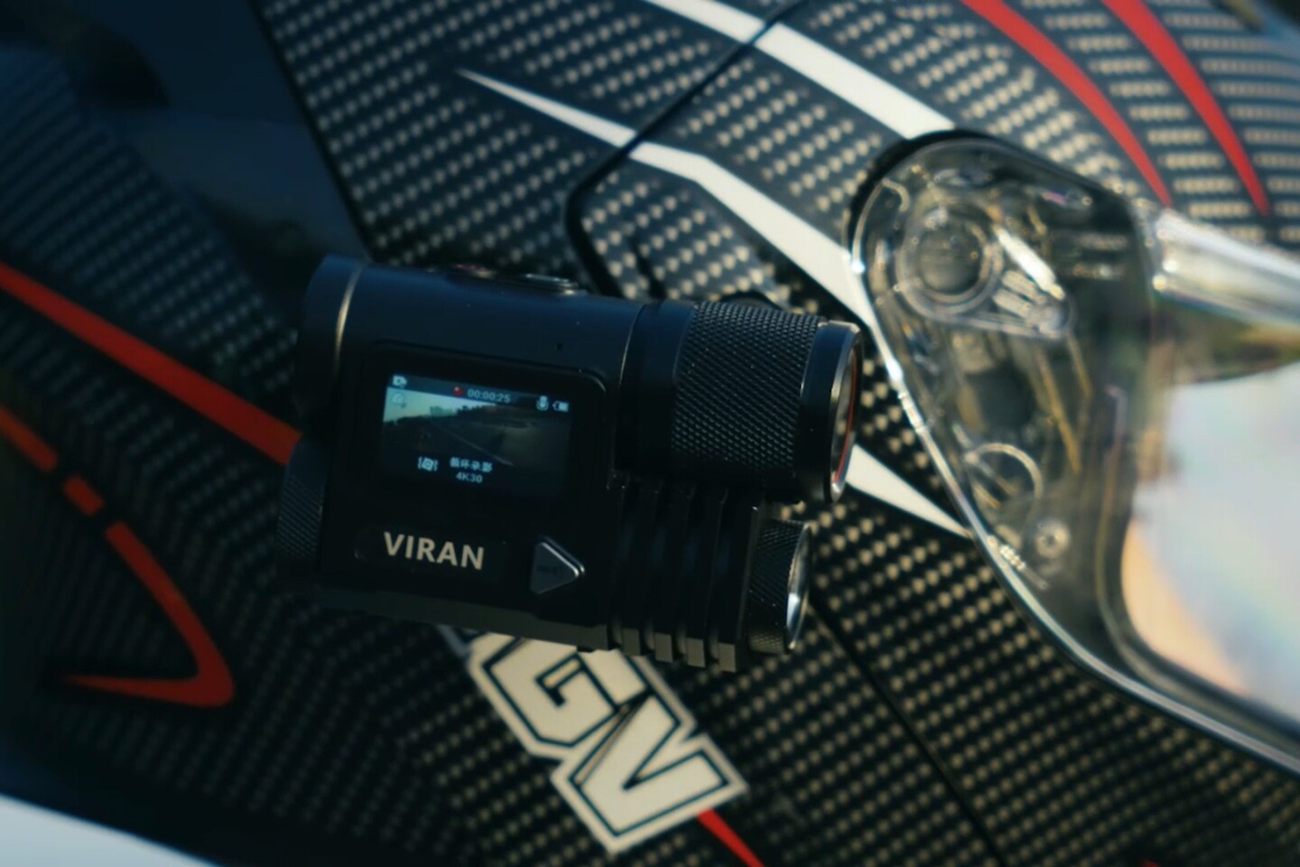Shots can be lined up and footage can be reviewed via a touchscreen on the side