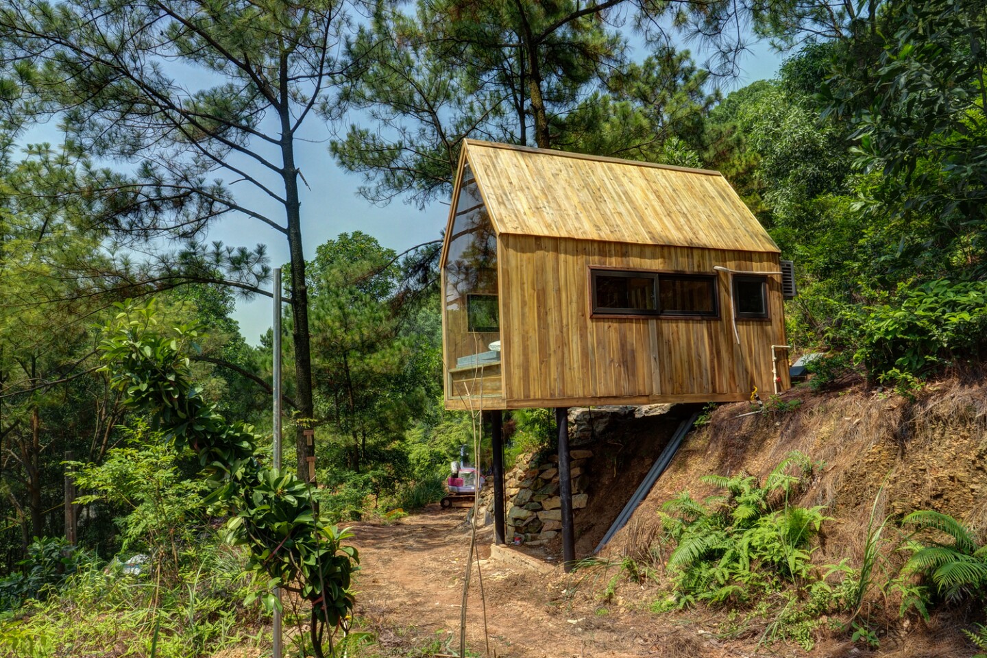 Vietnamese Forest House Puts Tiny Living On Stilts