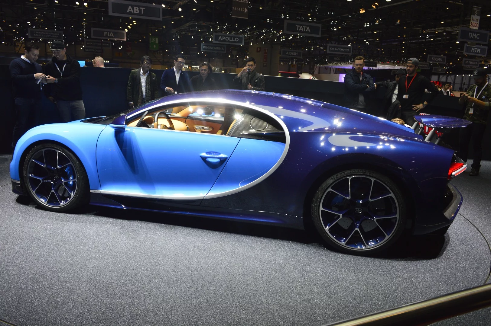 The Bugatti Chiron on display at the Geneva Auto Show