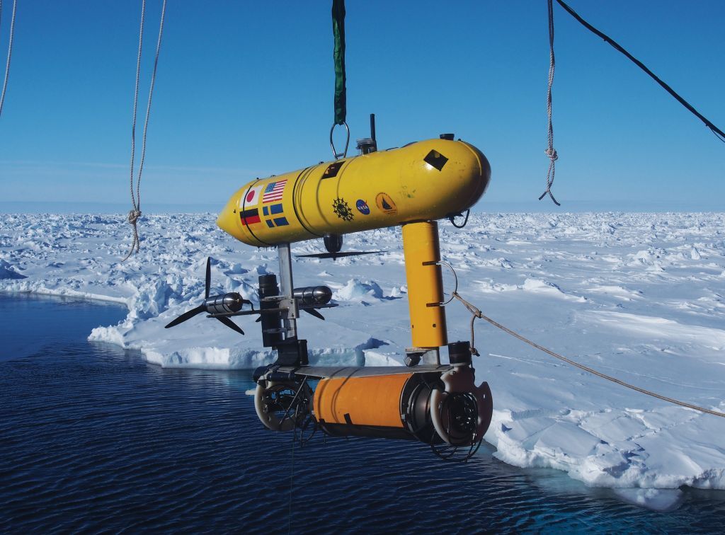 SeaBED being lowered off the stern of the Aurora Australis during the SIPEX-II expedition in 2012 (Photo: Wendy Pyper)