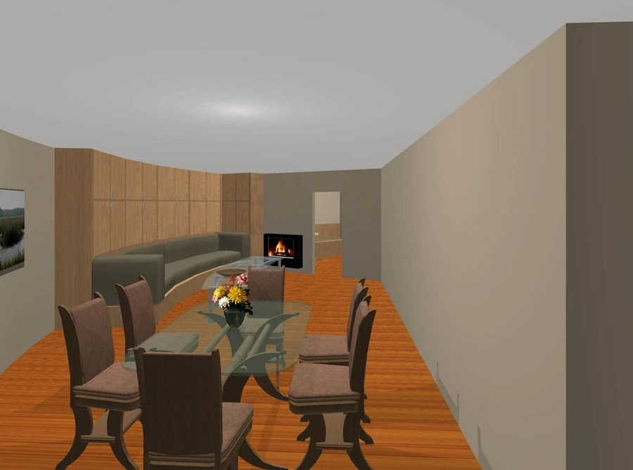 A diagram of an living area in one of the shelter condos