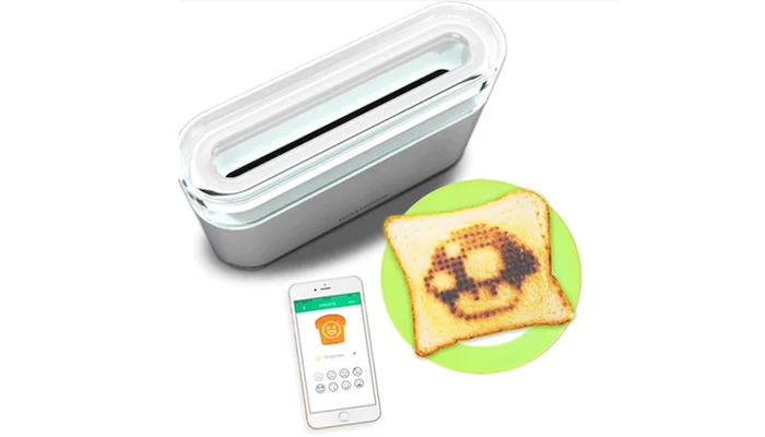 Toasteroid is a smart toaster that lets you customize your breakfast every morning, or send toast-based messages to friends