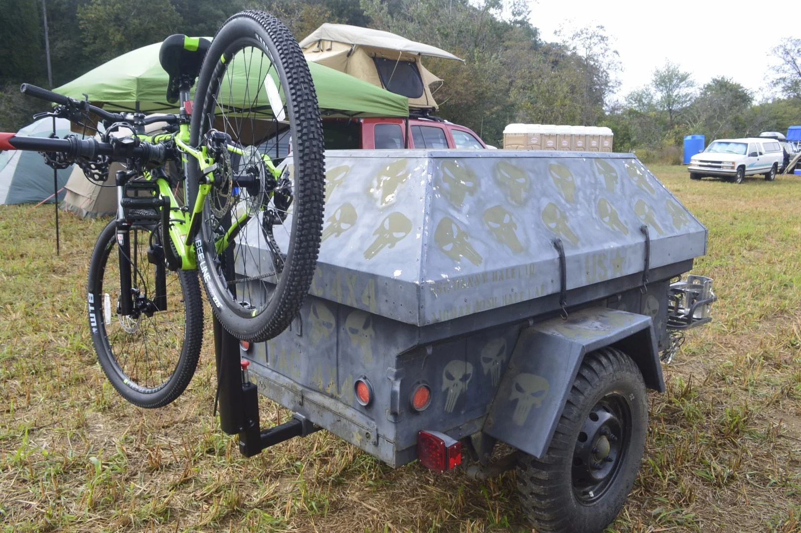 We spotted this "punishing" trailer in the camping area/parking lot