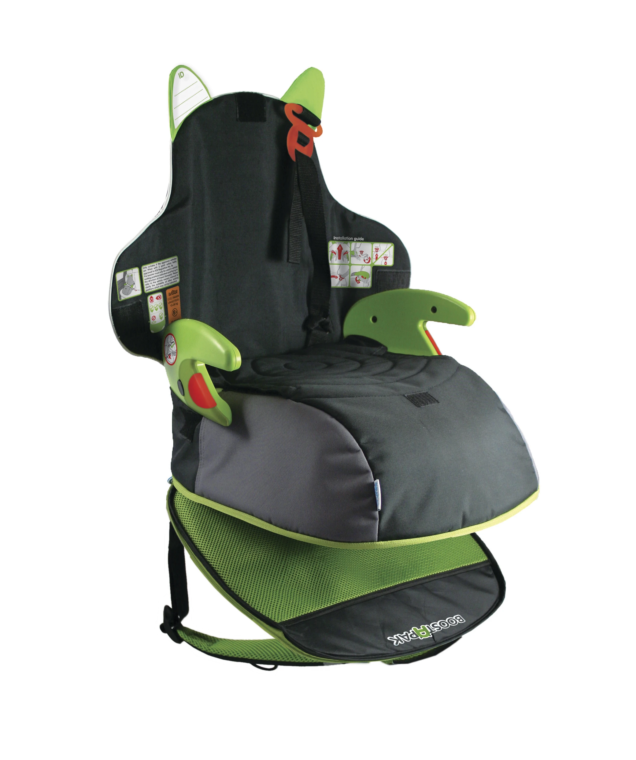 The BoostApak coverts from child's backpack to booster seat