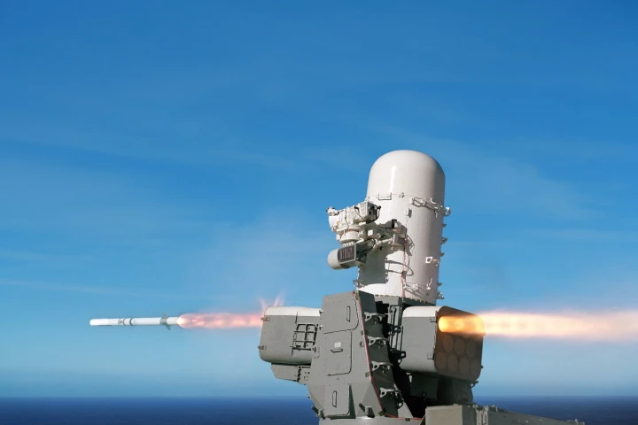 The Raytheon SeaRAM that is designed to intercept close-range threats