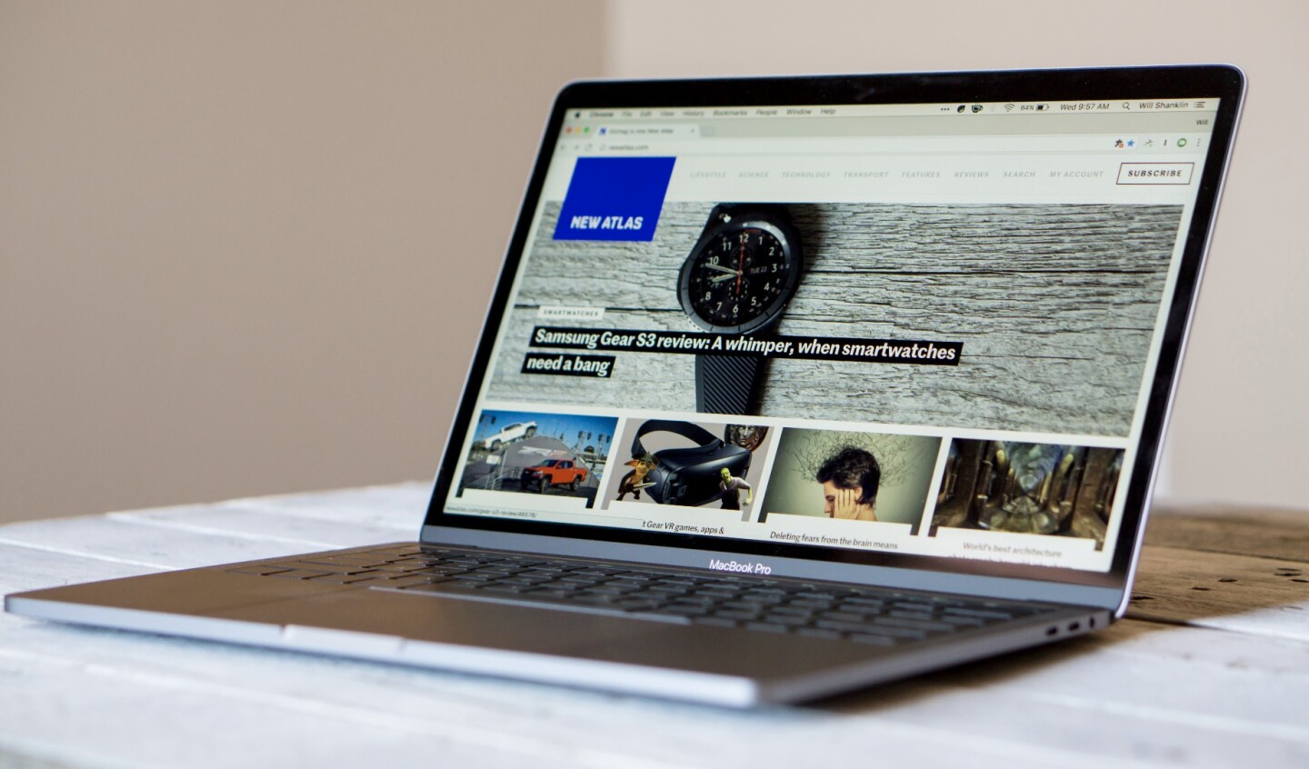 The screen is brighter, with better color range and contrast, than previous MacBook Pros