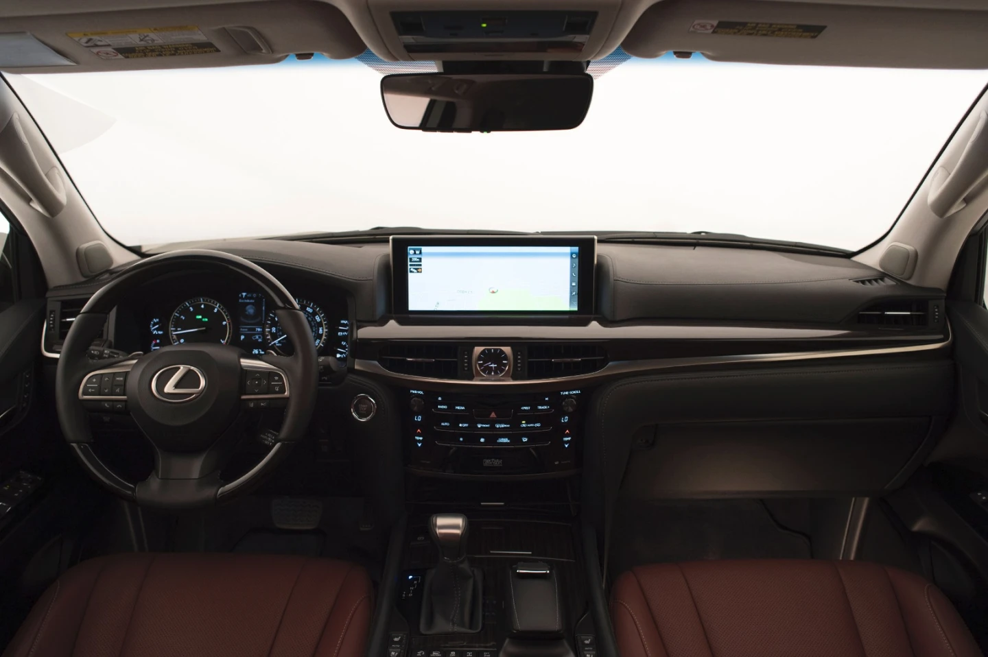Inside, the 2016 Lexus LX 570 makes sure you know it’s a luxury vehicle with inlay, trim, and leather all working together in lush concert
