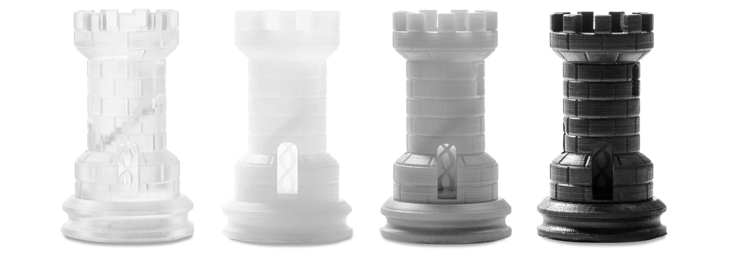 The Form 1+ can create layers of just 25 microns, and prints to a minimum feature size of 300 microns