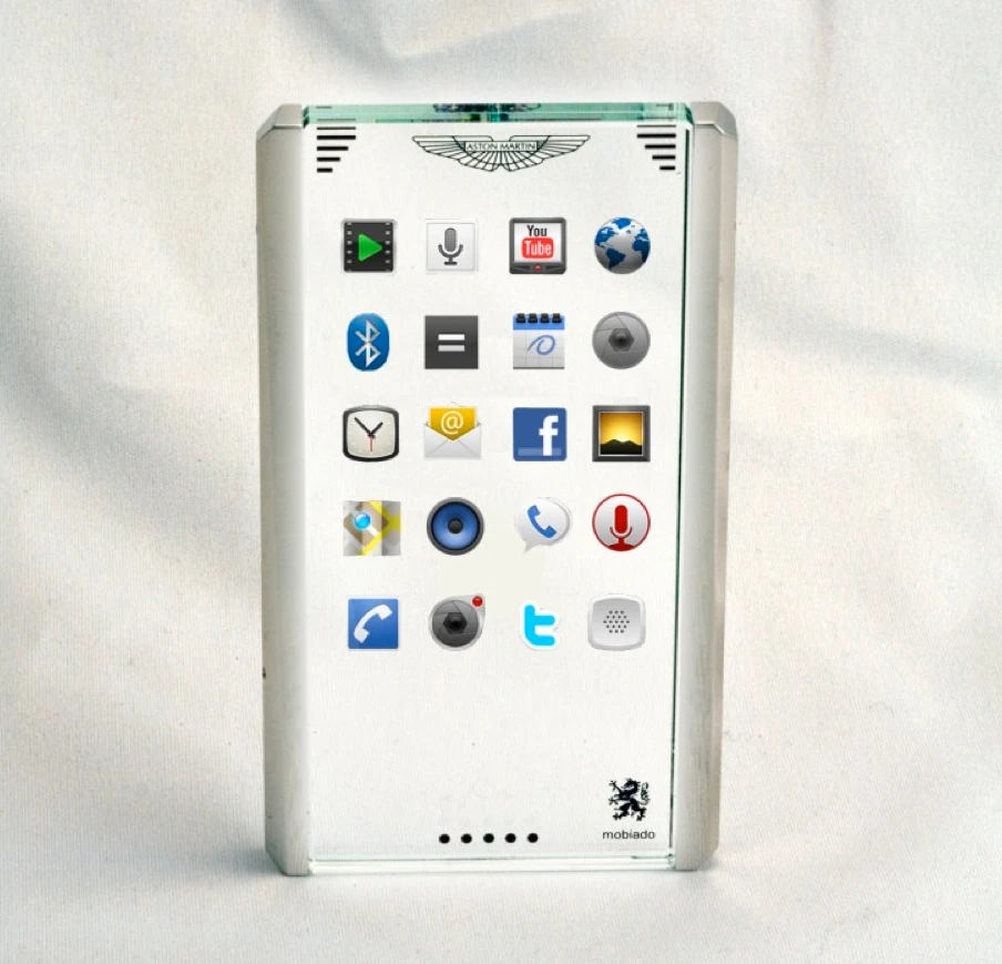 The transparent CPT002 Aston Martin Concept Phone from Mobiado