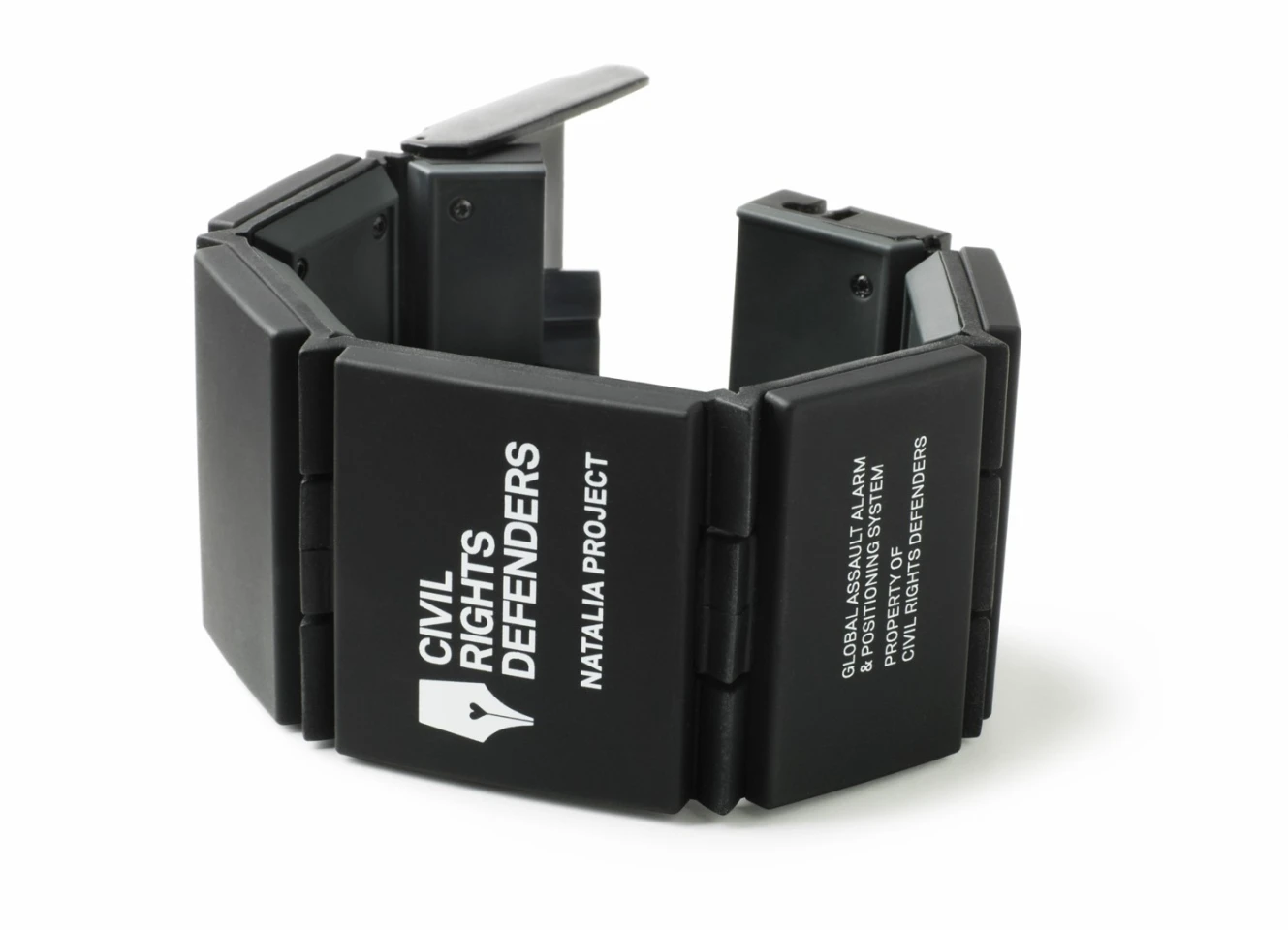 The bracelet's alarm sounds if forcibly removed