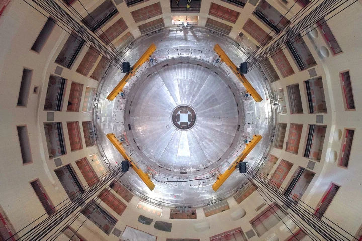 A look inside the pit of the ITER tokamak reactor