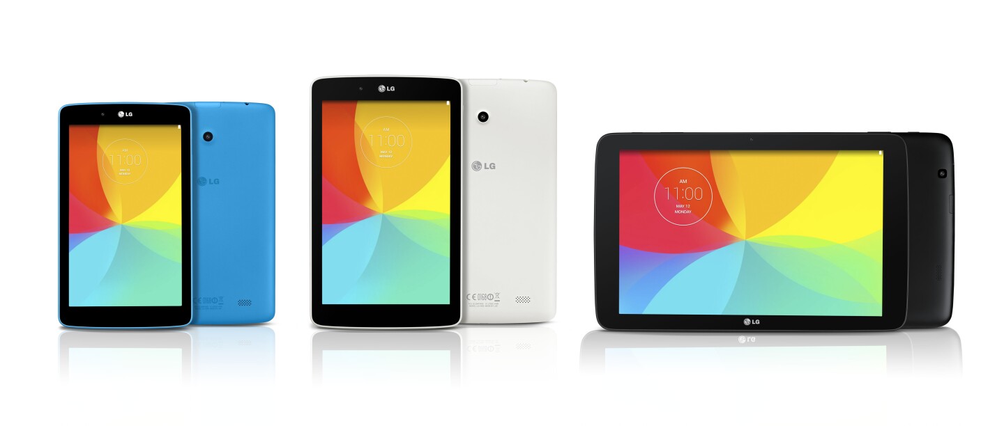 From left to right – the LG G Pad 7.0, 8.0 and 10.1
