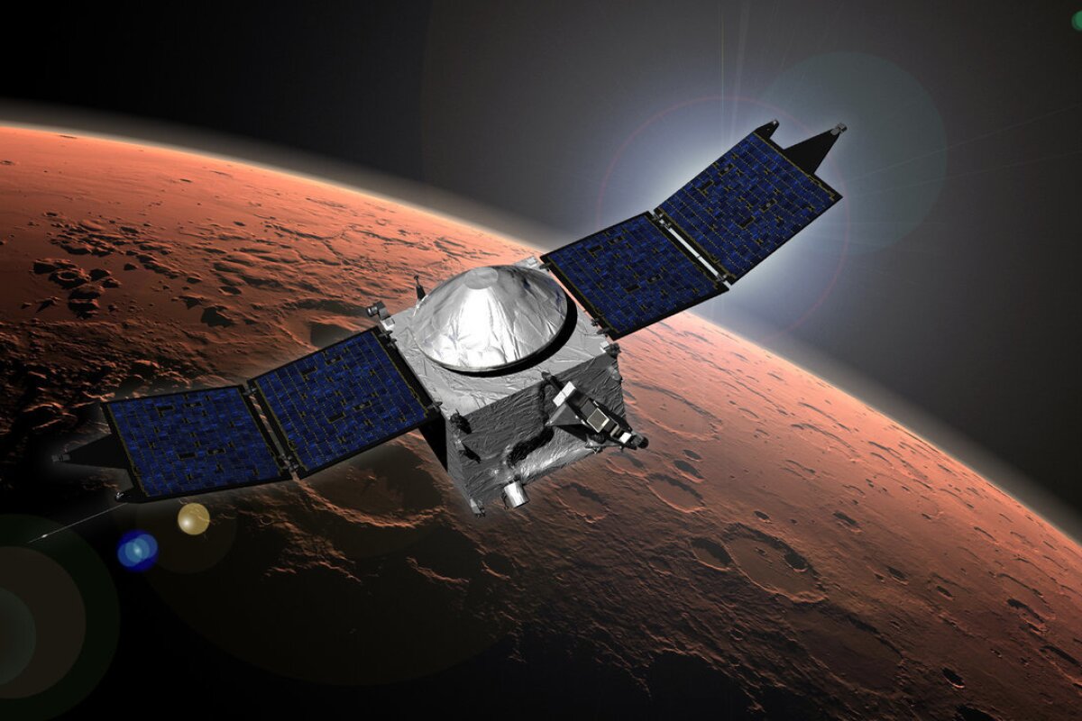 An artist's impression of NASA's MAVEN spacecraft