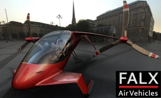 The falx hybrid-electric tilt-rotor concept in civilian trim.