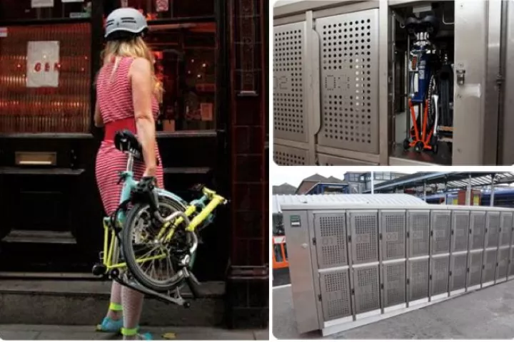 The Brompton Dock is a 40-bay storage unit that dispenses folding bicycles to customers, who rent the bikes by the day