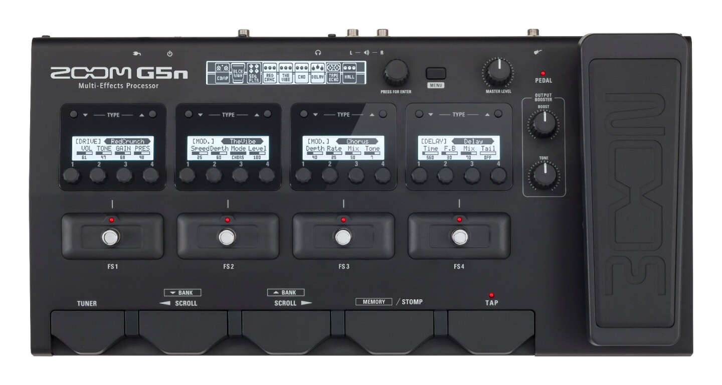 Zoom G5n makes almost 80 boutique effects available in one box