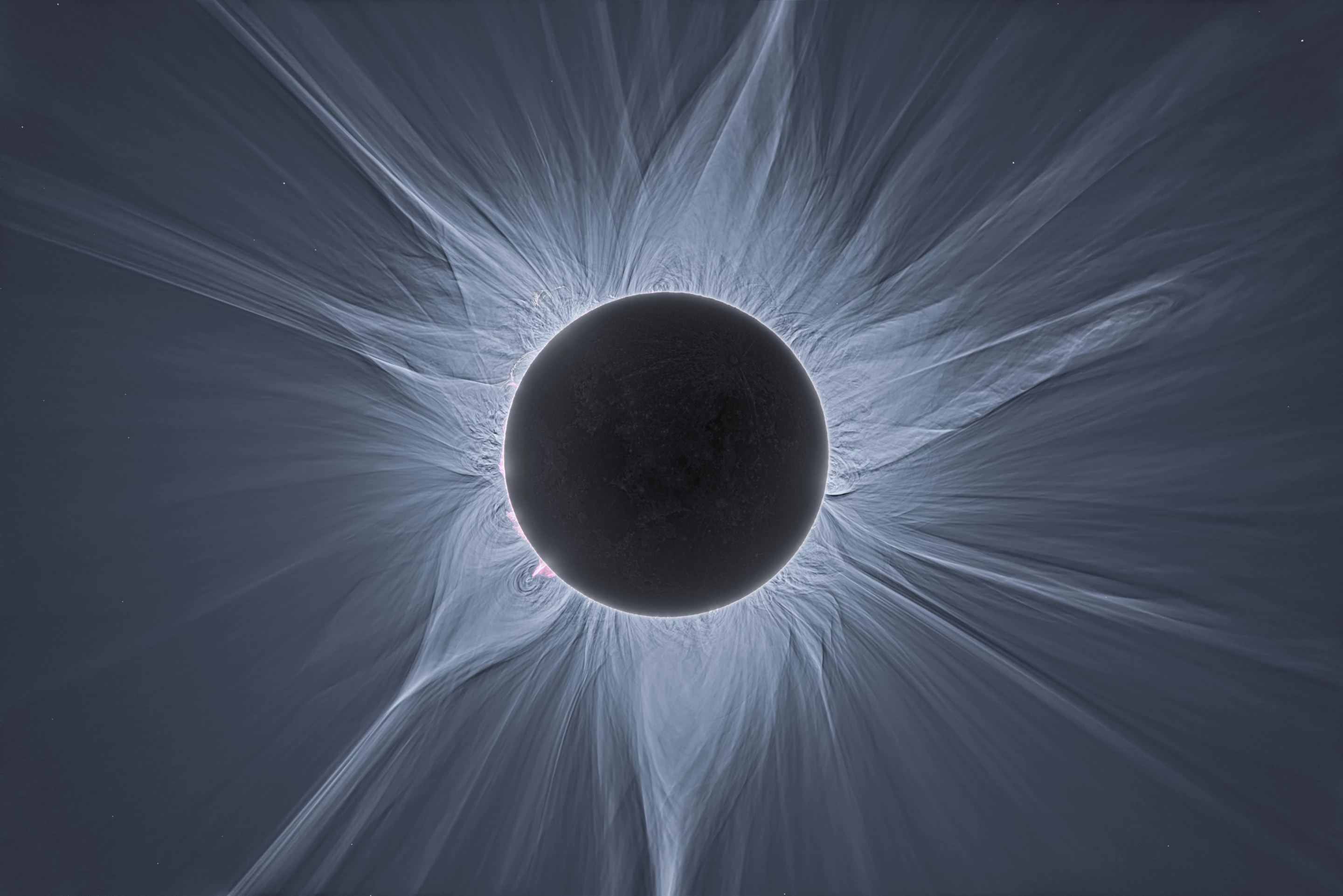 Overall & Solar System category Winner: Phil Hart – "Sunflower in the Exmouth Sky." Hart’s detailed image of the solar eclipse over Exmouth earned first place in this category, showcasing his mastery in capturing the solar corona