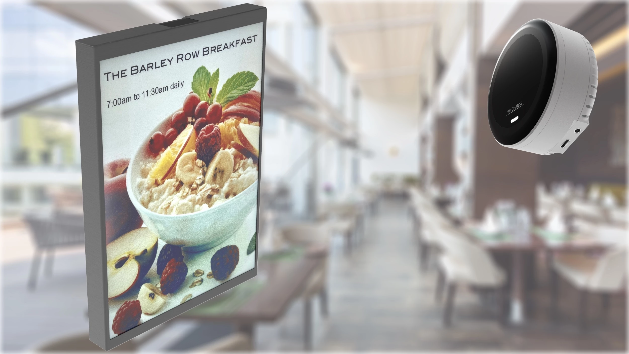 Content management can be undertaken remotely, and a single AirCord module can wirelessly power multiple displays