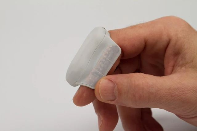The Mycestro device is inactive until you touch and hold anywhere on its side panel (Image: Innovative Developments LLC)