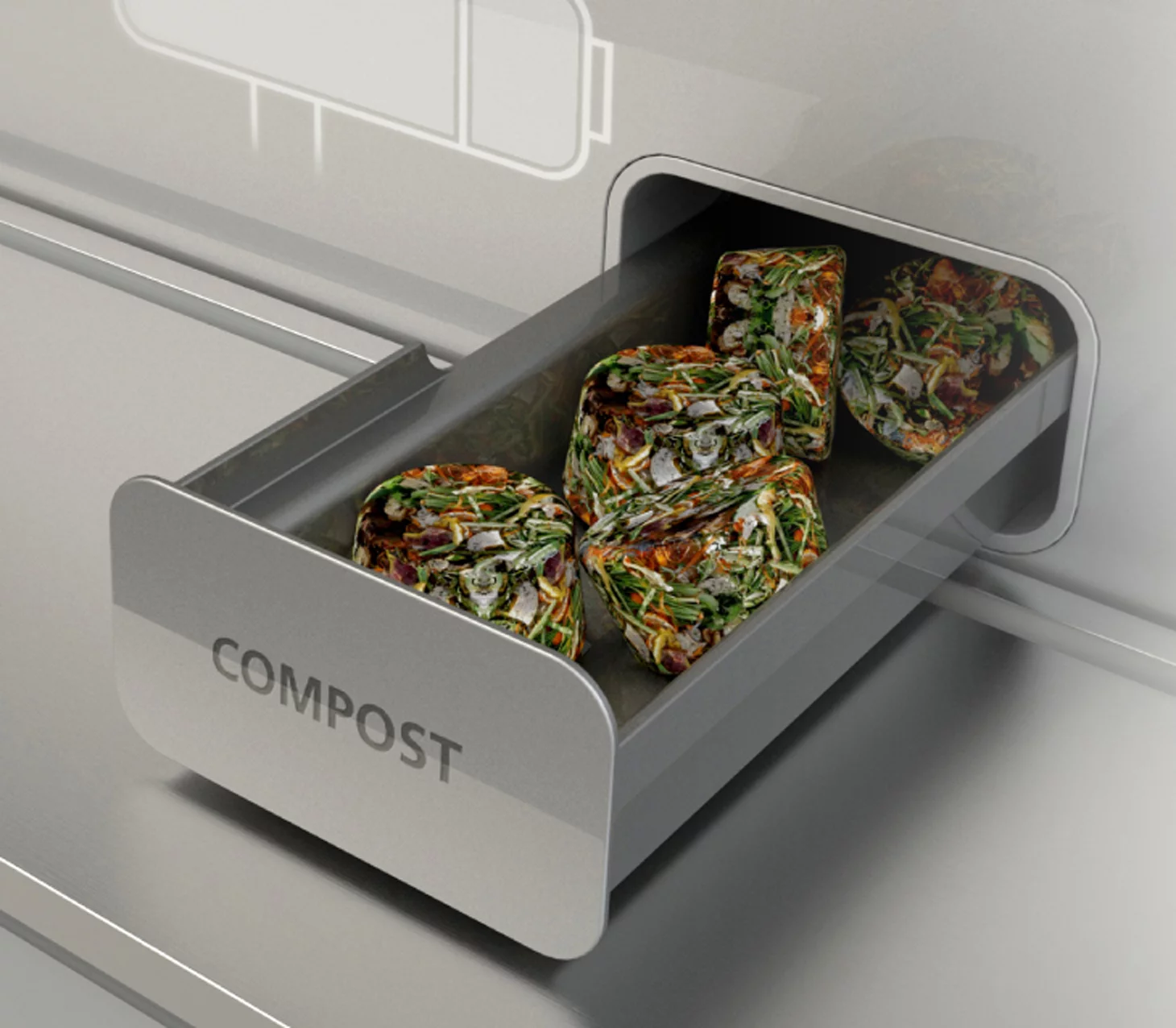 The kitchen of 2025 compresses food scraps into compost pellets