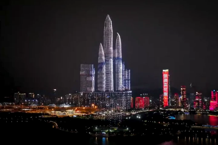 A stunning record-breaking drone display lights up the skies over Shenzhen, China
