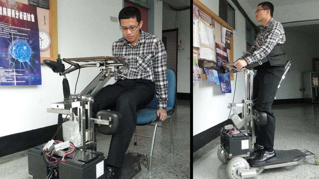 The i-Transport robotic vehicle lets the wheelchair-bound reach a standing position
