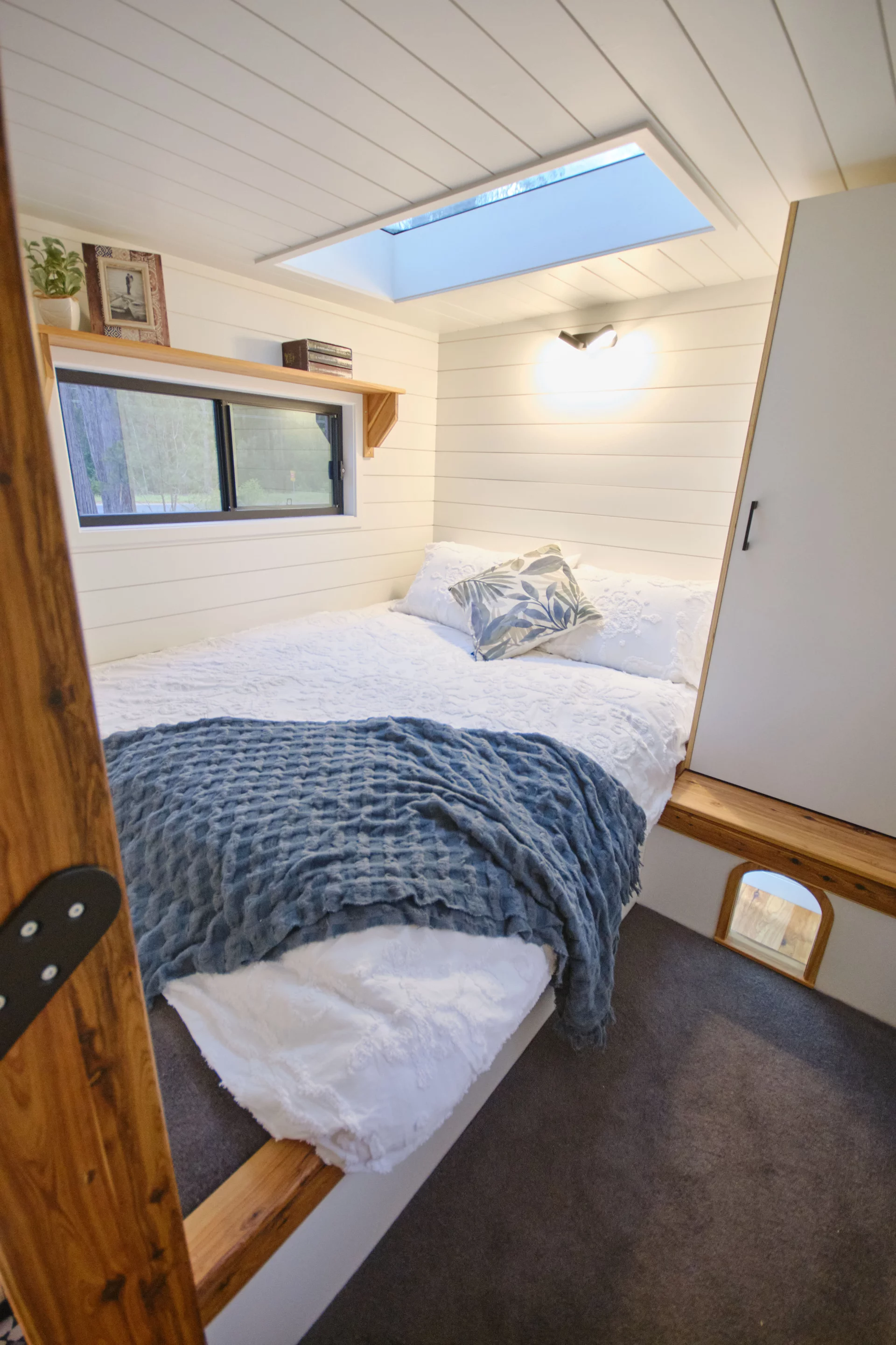 The Grand Sojourner Layout 3's master bedroom is a loft space and has a lowered floor section to make it easier to stand upright
