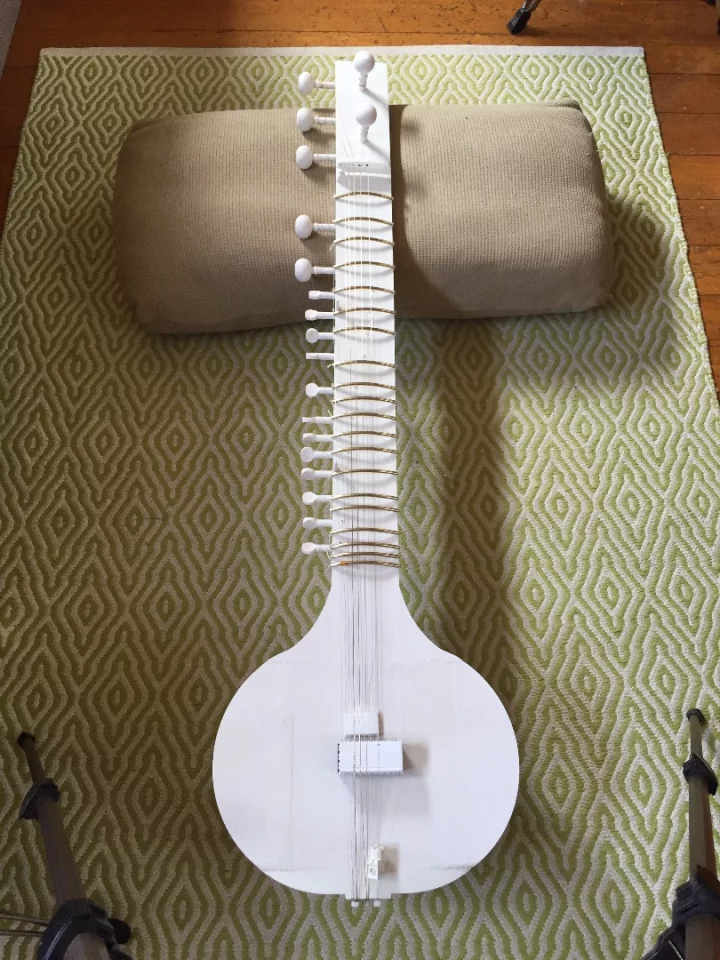 The 3D-printed sitar designed and printed by 3DLI in collaboration with the Mat Creedon School of Music
