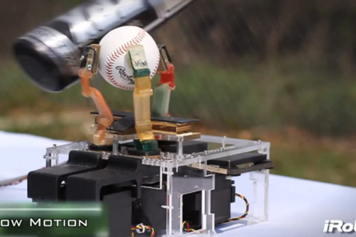 iRobot tests the durability of its new robot hand by smashing it with a baseball bat