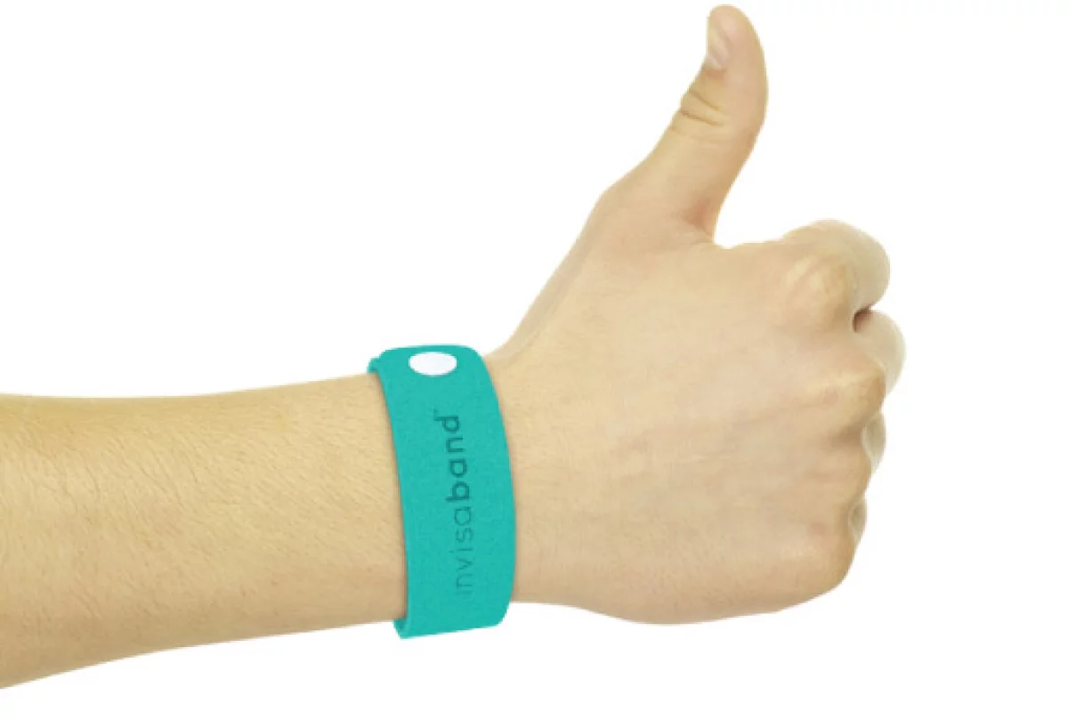 The Invisiband bracelets slowly releases oil from geranium flowers to ward off mosquitoes