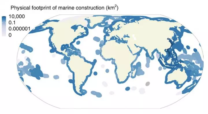 Scientists have pieced together the first global map of marine construction