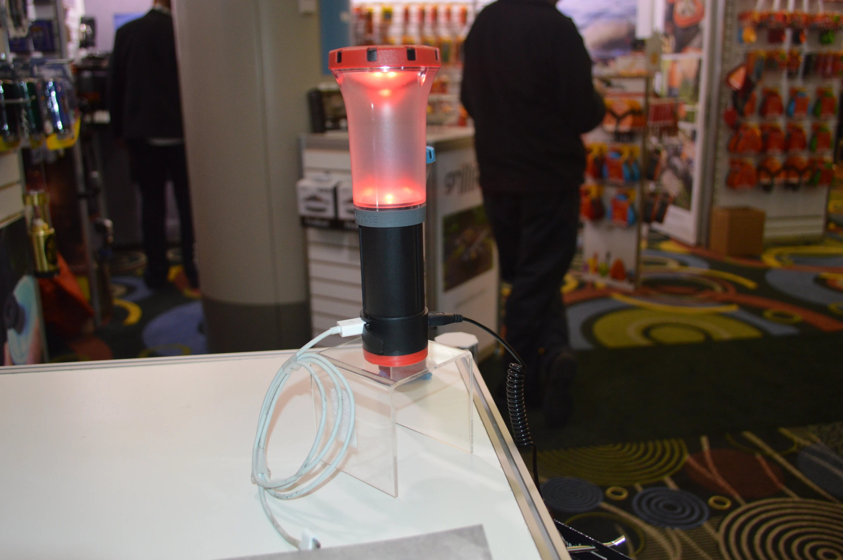 The Arka Lantern includes a USB charger