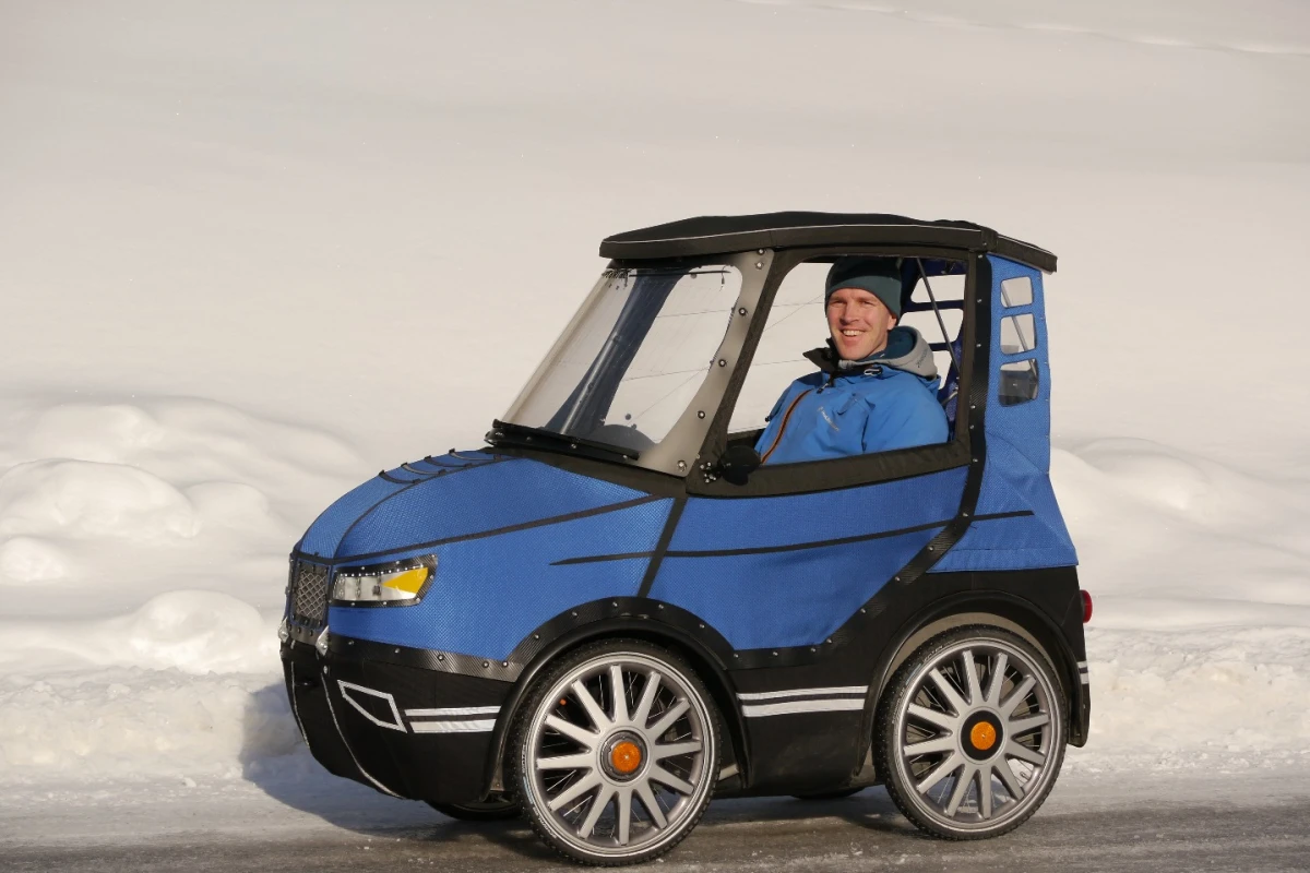 Mikael Kjellman in his PodRide prototype
